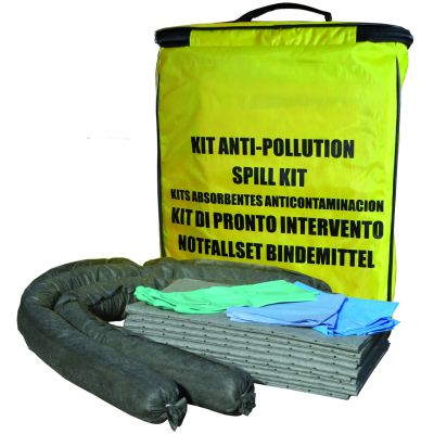 Kit Anti-Pollution, absorbants 20 litres tous liquides